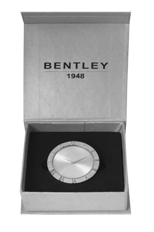 BENTLEY SILVER PLATED TABLE CLOCK