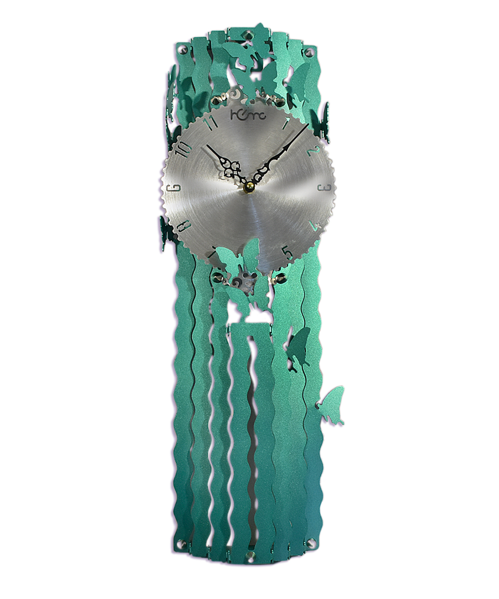 Diamante Butterfly Spring Green Designer Wall Clock for Home | Living Room | Bedroom | Office