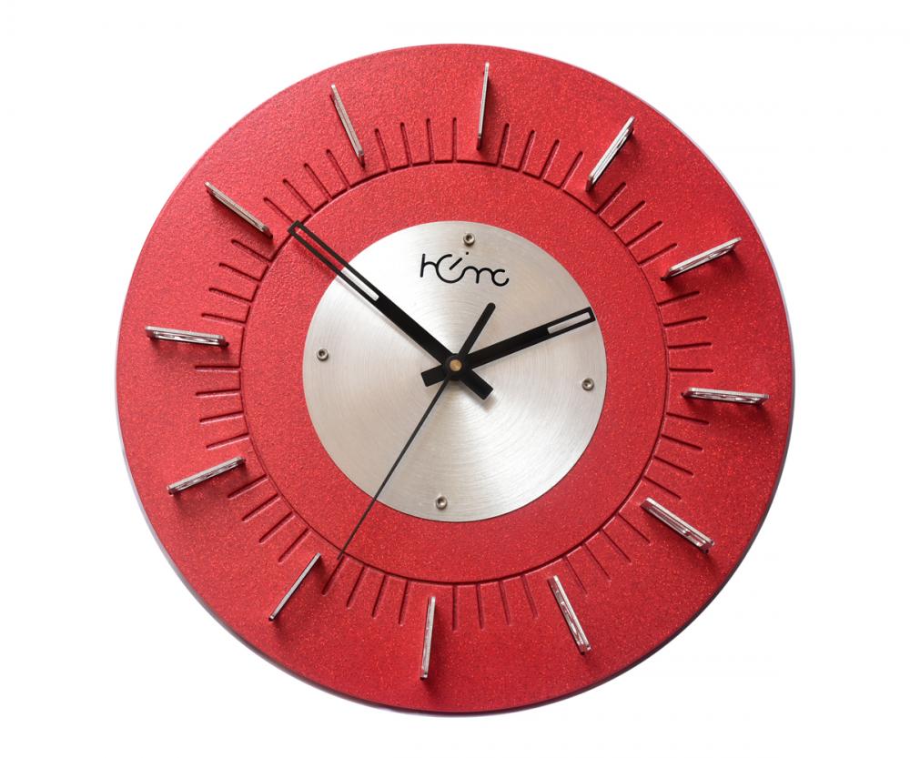 Diamante Sundial Red Designer Wall Clock for Home | Living Room | Bedroom | Office Makes an Accent Statement in Your Home or as a Gift