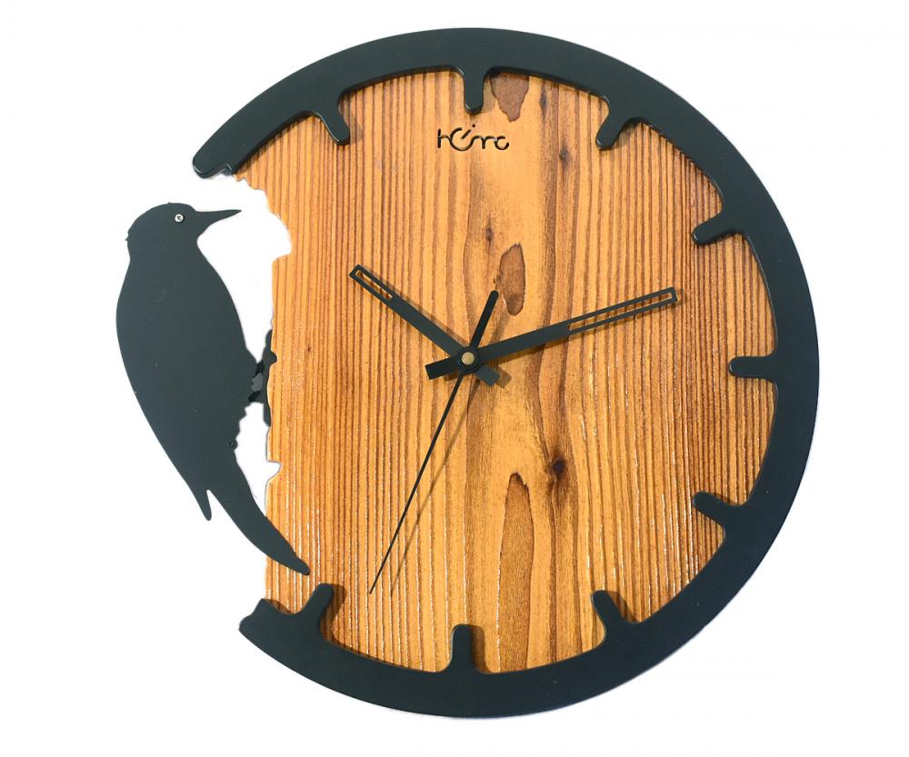 Diamante Wood Peaker Designer Wall Clock for Home | Living Room | Bedroom | Office Makes an Accent Statement in Your Home or as a Gift